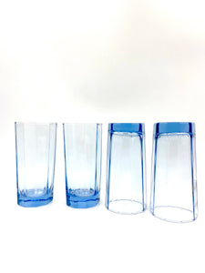 vintage blue drinking glasses