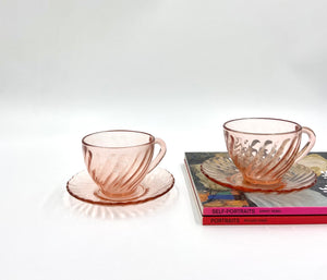 Pink Teacup with Saucer (1 in stock)